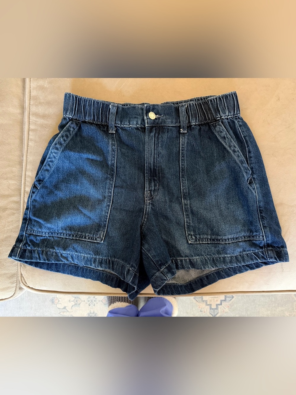 GAP High Rise SuperSoft Denim Utility Shorts
